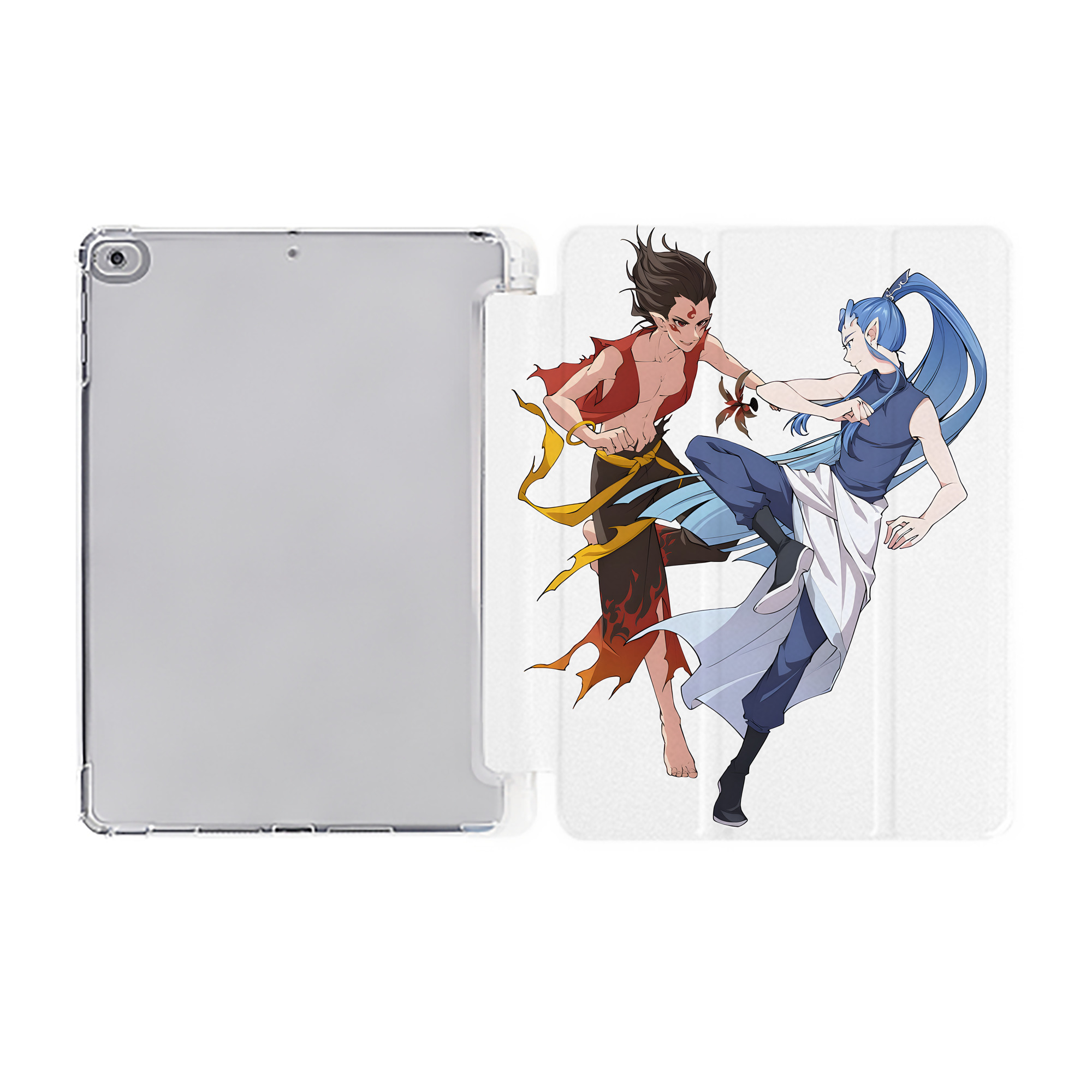 （画像用） Ne Zha 2 ナタ 魔童の大暴れ IPad ケース ペン収納付き 三つ折りスタンド PUレザー×シリコン 対応機種9.5/10.5/10.9インチ